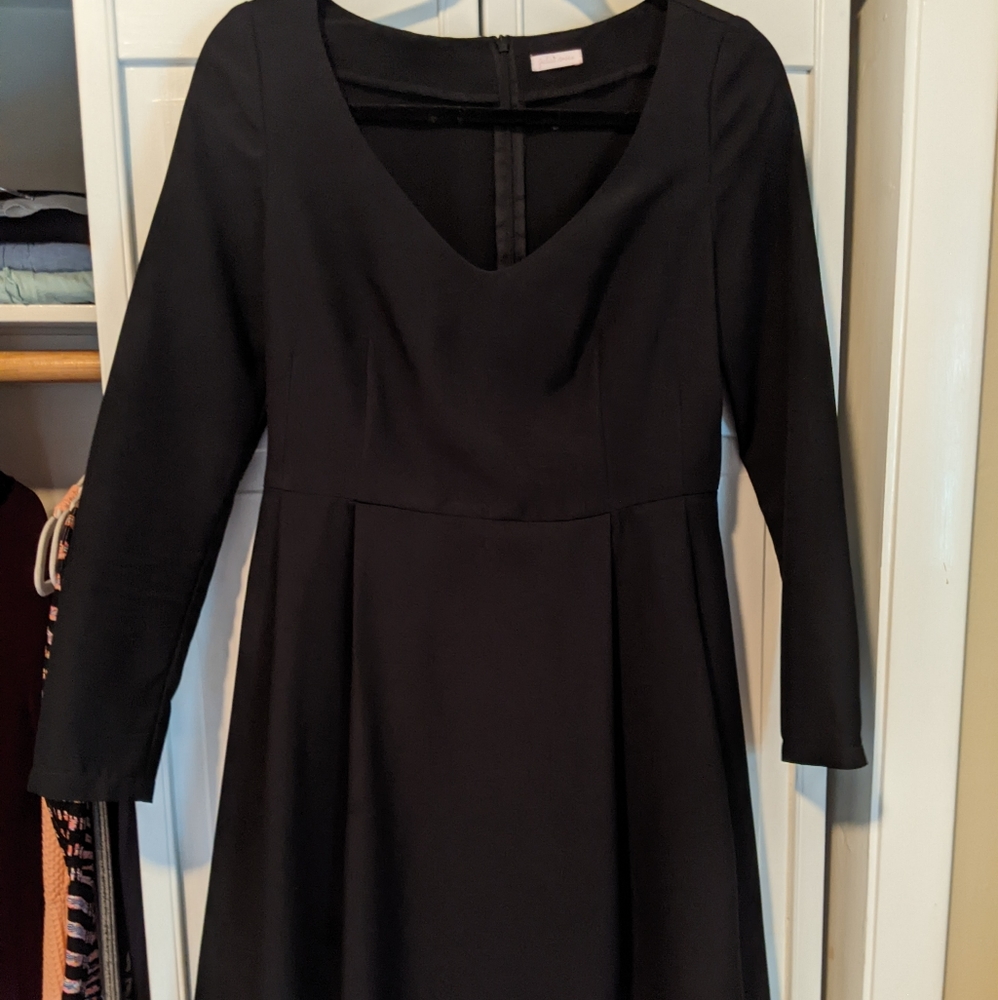 Plain black long sleeve dress